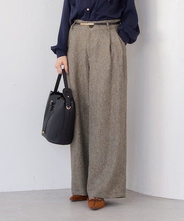 ツイード2タックワイドパンツ