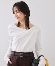 ドレープオフショルロンT/一部WEB限定カラー・イージーケア