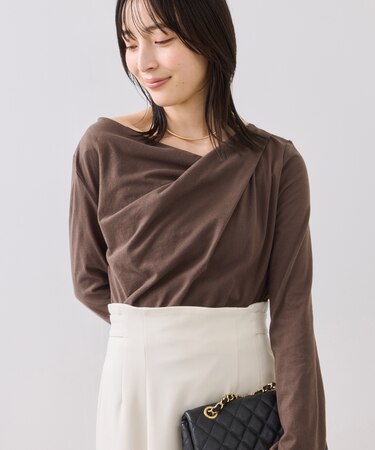 ドレープオフショルロンT/一部WEB限定カラー・イージーケア