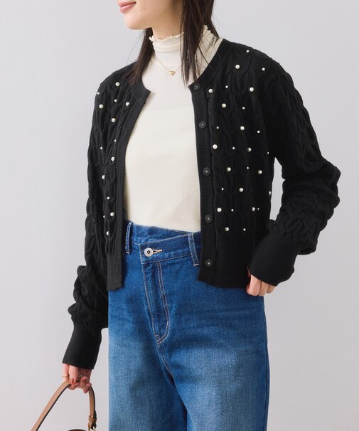 パールケーブルカーディガン