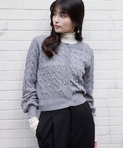 パールケーブルカーディガン