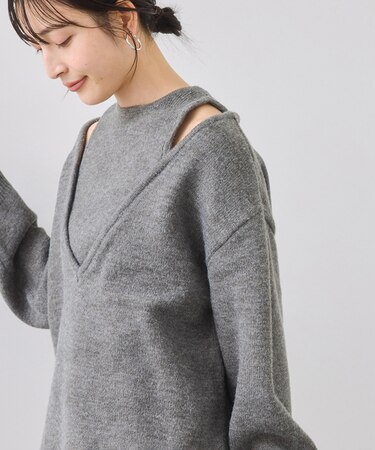 【WEB限定】アンサンブル風Vネックニット