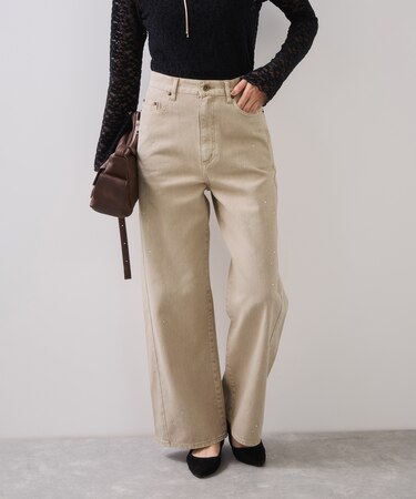 ビジューデニムパンツ