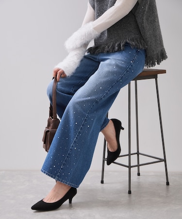 ビジューデニムパンツ