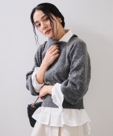 フロントジップニットプルオーバー/イージーケア