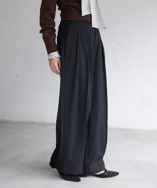 Hot Beautyツータックワイドパンツ/イージーケア