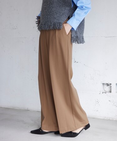 Hot Beautyツータックワイドパンツ/イージーケア