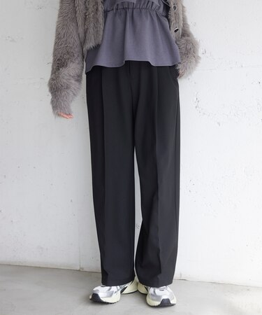 Hot Beautyベルテッドスリムストレートパンツ/イージーケア