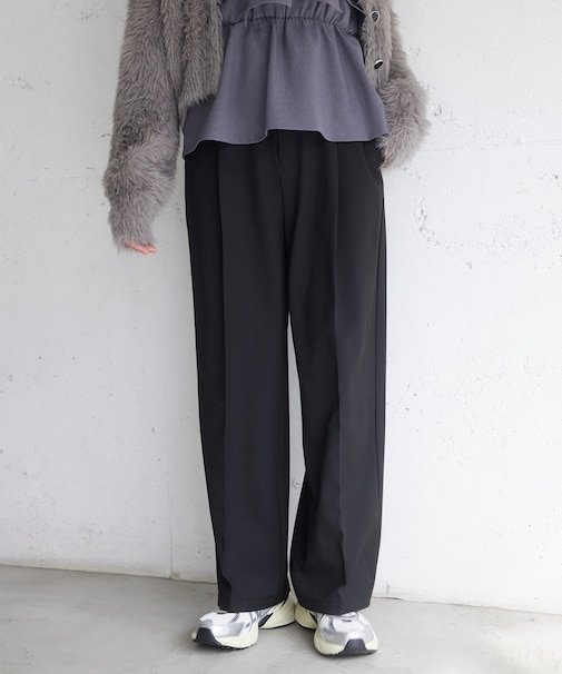 Hot Beautyベルテッドスリムストレートパンツ/イージーケア