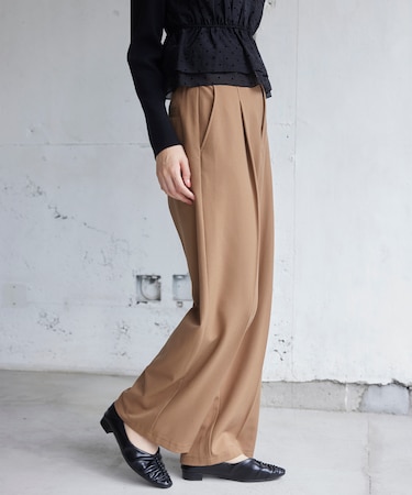 Hot Beautyベルテッドスリムストレートパンツ/イージーケア