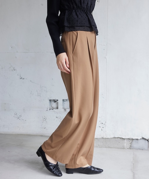 Hot Beautyベルテッドスリムストレートパンツ/イージーケア