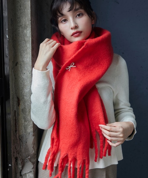 ふわふわフリンジマフラー/静電気防止｜ビスの通販｜&mall（アンド