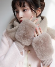 フィンガーレスファーアームウォーマー