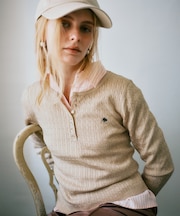 【POLO BCS】VIS別注ヘンリーネックミニケーブルニットトップス