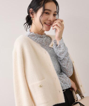 レースプチハイネックインナープルオーバー