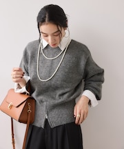 【WEB限定】裾ジップニットプルオーバー