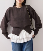 【WEB限定】裾ジップニットプルオーバー