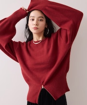 【WEB限定】裾ジップニットプルオーバー