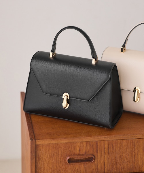 ✨上質✨ハンドバッグ　オレンジ　ワンハンドル　　ゴールド金具 楕円金具ワンハンドルバッグ/2WAY｜ビスの通販｜&mall（アンドモール