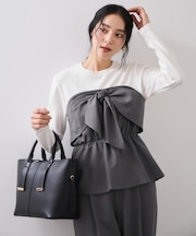 美easyウーリッシュリボンビスチェドッキングカットソープルオーバー/セットアップ対応・イージーケア