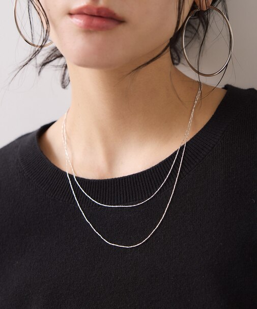 レイヤードナローチェーンネックレス