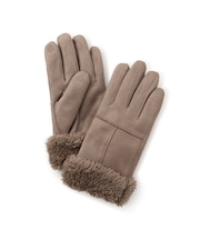 スマホタッチ刺繍付きムートングローブ