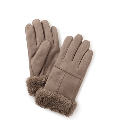 スマホタッチ刺繍付きムートングローブ