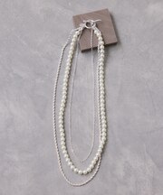 ガラスパール3連ネックレス