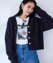 チェックアソートシャギーニットカーディガン/セットアップ対応