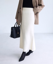 チェックアソートシャギーニットスカート/セットアップ対応