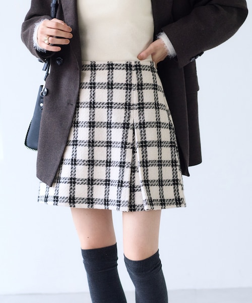 ロービングチェックミニスカート Sustainableロービングチェックミニスカート（スカート）｜SNIDEL