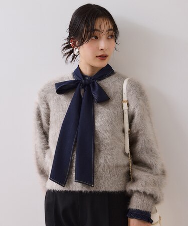 メタルシャギーネコヤーンニット/静電気防止