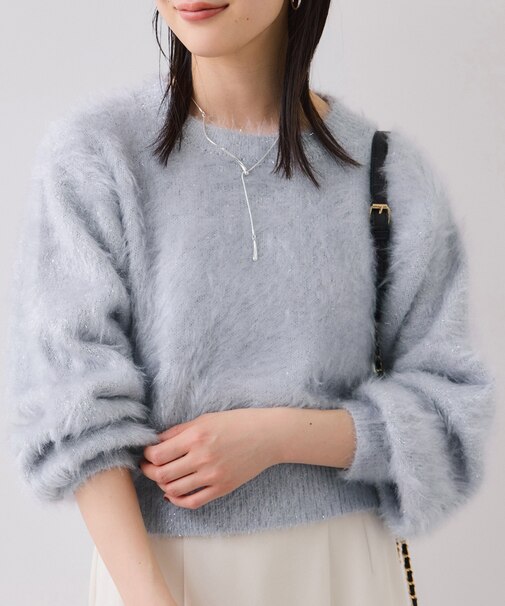 メタルシャギーネコヤーンニット/静電気防止