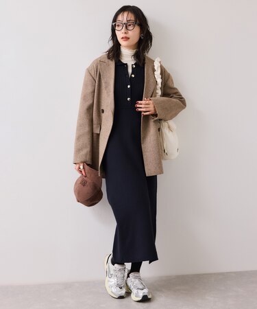 ポロケーブルモチモチニットワンピース