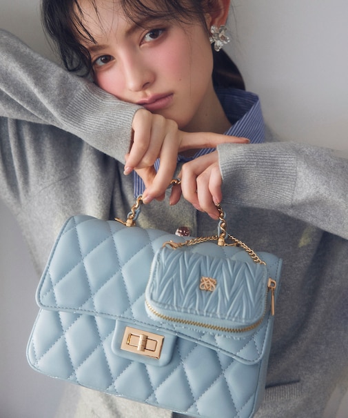 チェーンハンドルキルティングショルダーバッグ/2WAY・一部WEB限定カラー