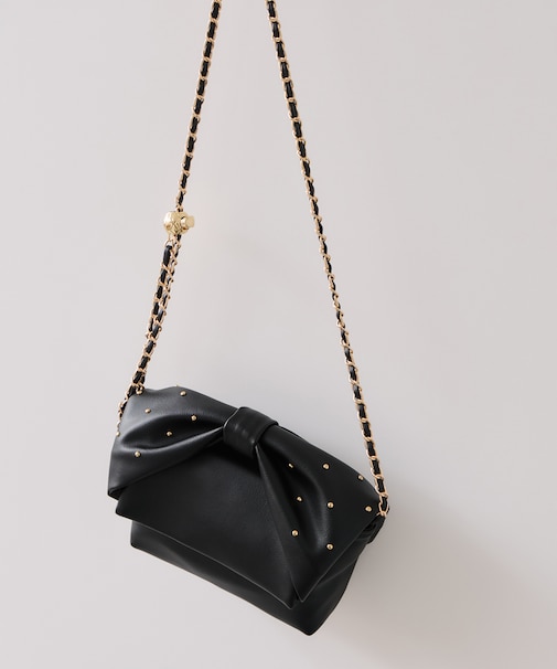 リボンハンドルチェーンショルダーバッグ/2WAY