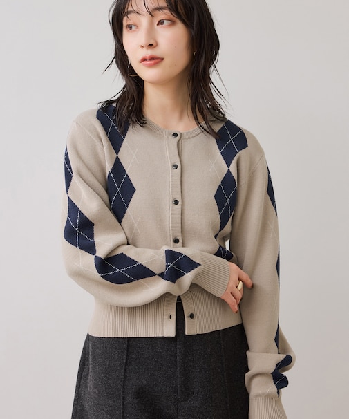 アーガイルカーディガン