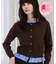 【美得】フリル襟ドッキングニットカーディガントップス
