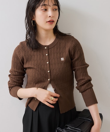 ケーブルコンパクトカーディガン