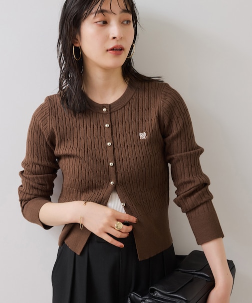 ケーブルコンパクトカーディガン