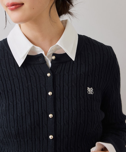 ケーブルコンパクトカーディガン