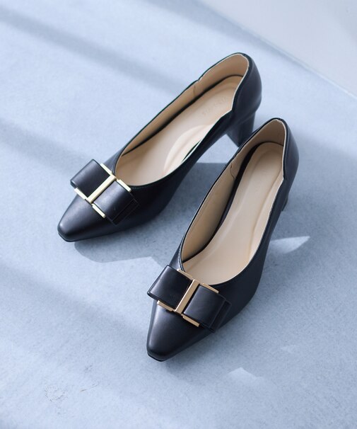 ハートカットリボンパンプス