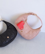 ハートチャーム付き2WAYキルトバッグ