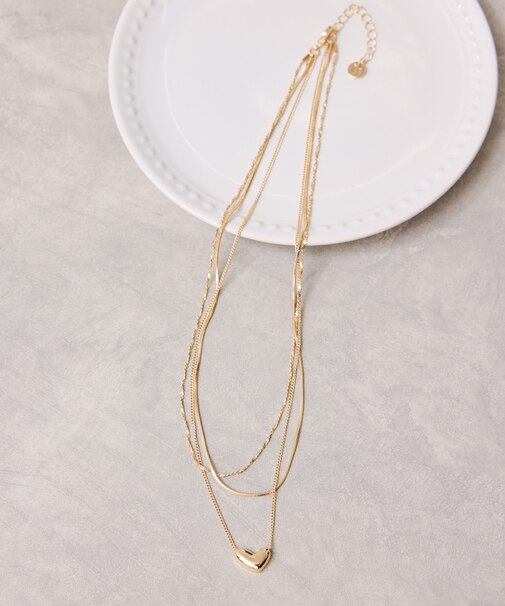 ハートレイヤードネックレス