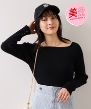 【美得】スクエアネックニットプルオーバー