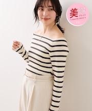 【美得】スクエアネックニットプルオーバー