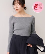 【美得】スクエアネックニットプルオーバー