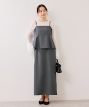 【WEB限定】美easyコンフォートツイルペプラム切替キャミワンピース/イージーケア・UVケア