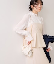 【WEB限定】美easyコンフォートツイルペプラム切替キャミワンピース/イージーケア・UVケア