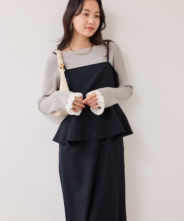 【WEB限定】美easyコンフォートツイルペプラム切替キャミワンピース/イージーケア・UVケア